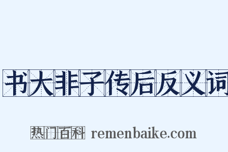 书大非子传后反义词是什么意思的图片